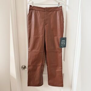 Lulu's Brown Faux Leather Pants